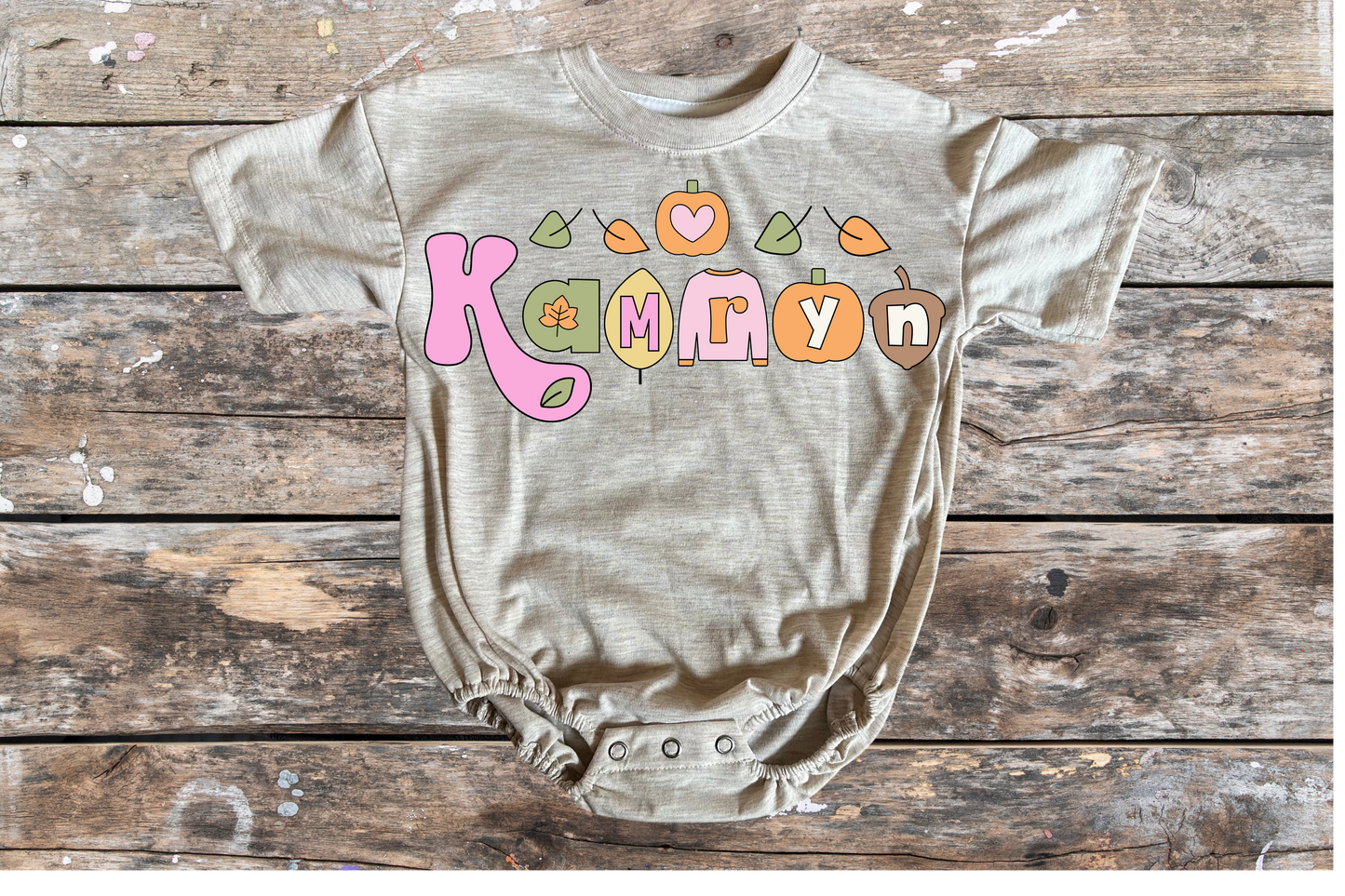 Fall for me custom name romper