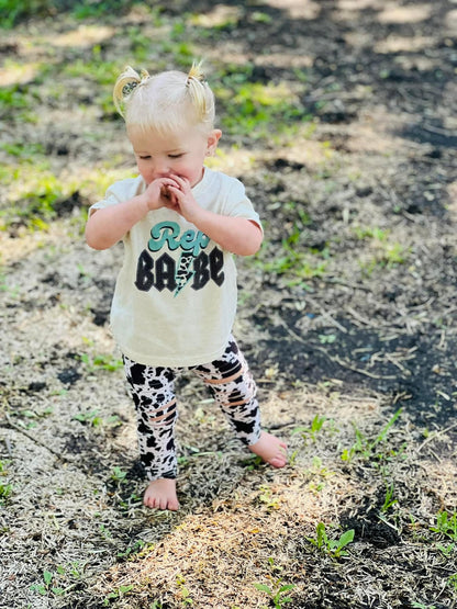 Cowprint shredded leggings PREORDER