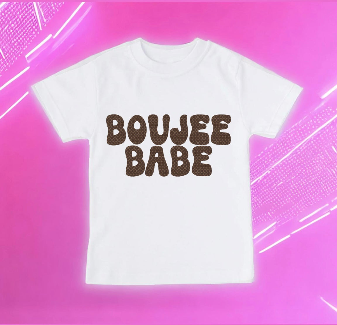 Checkered Boujee Babe tee