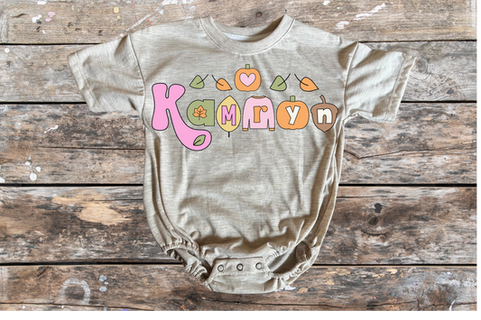 Fall for me custom name romper